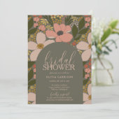 Elégante Invitation Florale Douche nuptiale (Debout devant)