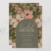 Elégante Invitation Florale Douche nuptiale (Devant / Derrière)