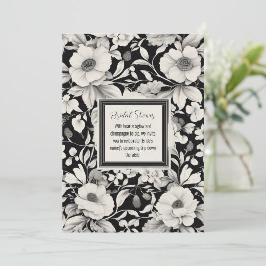 Elégante Invitation Florale Douche nuptiale (Debout devant)