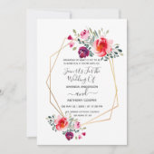 Elégante invitation florale, rsvp & réception (Devant)