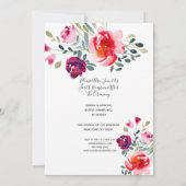 Elégante invitation florale, rsvp & réception (Dos)