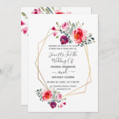 Elégante invitation florale, rsvp & réception (Devant / Derrière)