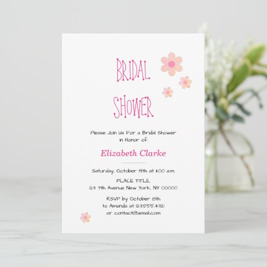 Elégante invitation joyeuse de douche nuptiale (Debout devant)