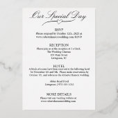 Elégante invitation Mariage Art Déco Blanc (Verso)