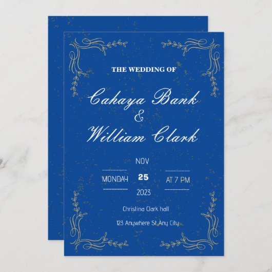 Élégante INVITATION MARITIME (Devant / Derrière)