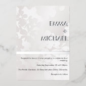 Élégante Invitation moderne Monochrome Silver Foil (Recto)