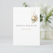 Élégante invitation Noël Floral Douche nuptiale (Debout devant)