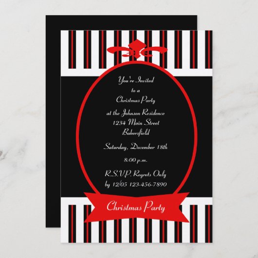 Élégante invitation Noël Noël Noël (Devant / Derrière)