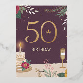 Élégante invitation numérique 50e anniversaire (Verso)