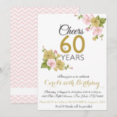 Élégante Invitation peint à la main 60e anniversai (Devant / Derrière)
