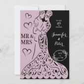 Elégante invitation personnalisée Couple dansant (Devant)