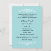 Élégante invitation photo 100e anniversaire (Dos)