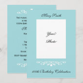 Élégante invitation photo 100e anniversaire (Devant / Derrière)