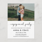 Élégante invitation photo de la fête de fiançaille (Devant)