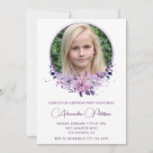 Élégante invitation pour 11e anniversaire Photo Fl (Devant)