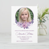 Élégante invitation pour 11e anniversaire Photo Fl (Debout devant)