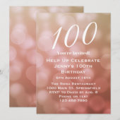 Élégante invitation pour son 100e anniversaire en (Devant / Derrière)