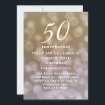 Élégante invitation pour son 50e anniversaire<br><div class="desc">Cette jolie et élégante invitation à 50ème anniversaire pour elle est parfaite pour une belle fête et donnera un ton de fête. Il dispose d'un motif de livre avec un texte blanc, et est un bon choix pour un événement spécial pour célébrer un anniversaire marquant. Customisez pour votre propre année...</div>