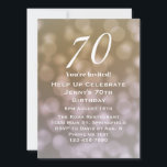 Elégante invitation pour son 70e anniversaire<br><div class="desc">Cette jolie et élégante invitation à son 70ème anniversaire est parfaite pour une belle fête et donnera un ton de fête. Il dispose d'un motif de livre avec un texte blanc, et est un bon choix pour un événement spécial pour célébrer un anniversaire marquant. Customisez pour votre propre année d'anniversaire,...</div>