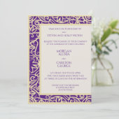 Élégante invitation prune et beige pour toute occa (Debout devant)