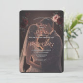 Élégante invitation romantique de mariage rustique (Debout devant)