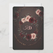Élégante invitation romantique de mariage rustique (Dos)