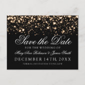 Élégante invitation 'Save The Date' Gold Midnight  (Devant)