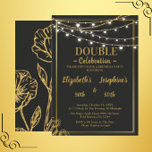 Élégante Invitation Soiree double anniversaire