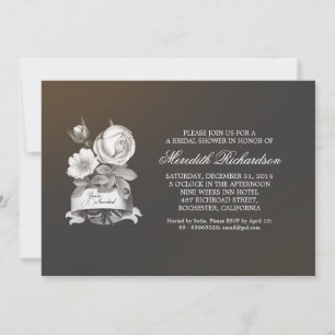 élégante invitation vintage à la douche