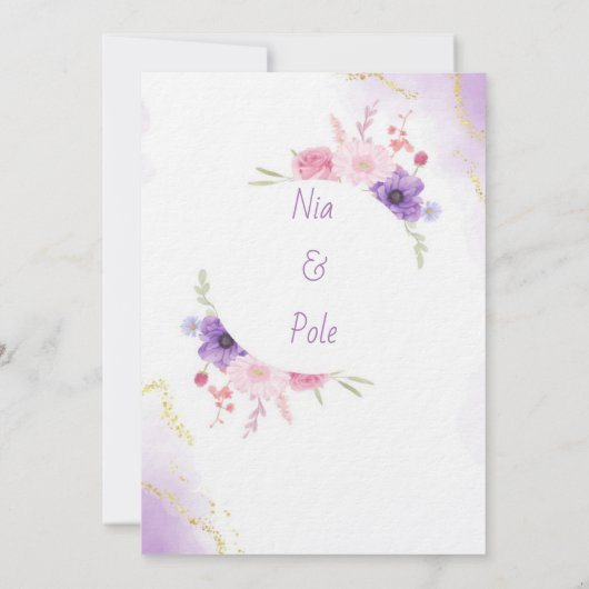 Elégante invitation violette (Dos)