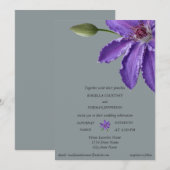 Elégante invitation violette et gris argenté (Devant / Derrière)