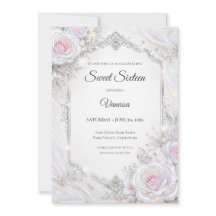 Elegante Iridiserende Bloemige Sweet 16