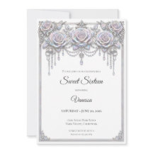 Elegante Iridiserende Bloemige Sweet 16