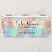 Elegante Iridiserende en Parel Folie Cadeaubon Kaart (Voorkant / Achterkant)