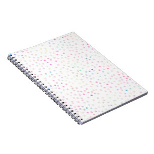 Elegante Iridiserende Glitter Stippen Wit Design Notitieboek