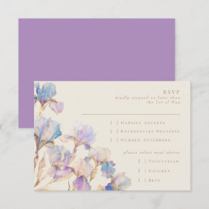 Elegante Iris Bloem RSVP Kaartje