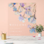 Elegante iris bloemenbruiloft acryl bord (Huwelijk)