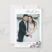 Elegante Iris bloemenbruiloft Bedankt Card (Voorkant)