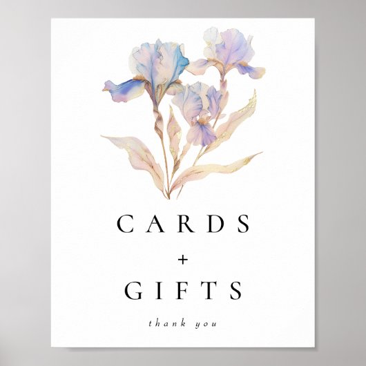 Elegante Iris bloemenbruiloft kaarten en geschenke Poster (Voorkant)