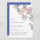 Elegante iris bloemenbruiloft programma (Voorkant / Achterkant)