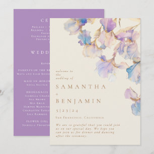 Elegante iris bloemenbruiloft programma