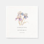 Elegante iris bloemenbruiloft servet (Voorkant)