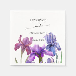 Elegante Iris bloemenbruiloft Servet