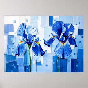 Elegante Iris in Moderne Abstracte Stijl Poster