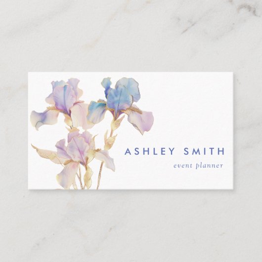 Elegante iris QR-code Visitekaartje (Voorkant)