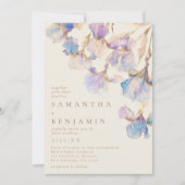 Elegante Iris QR Code Wedding Kaart (Voorkant)