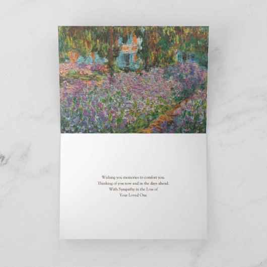 Elegante Iris Rouwkaart Sterkte Met Je Gecondoleer Kaart (Binnen)