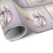 Elegante irisbloem met gouden ets cadeaupapier (Rol Hoek)