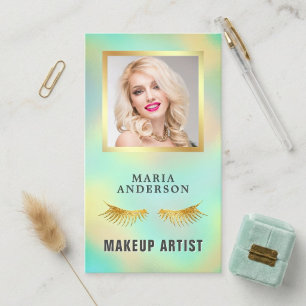 Elegante iriserende holografische make-up artiest visitekaartje