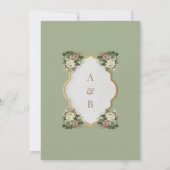 Elegante Islamitische Bloemen Nikkah Kaart (Achterkant)